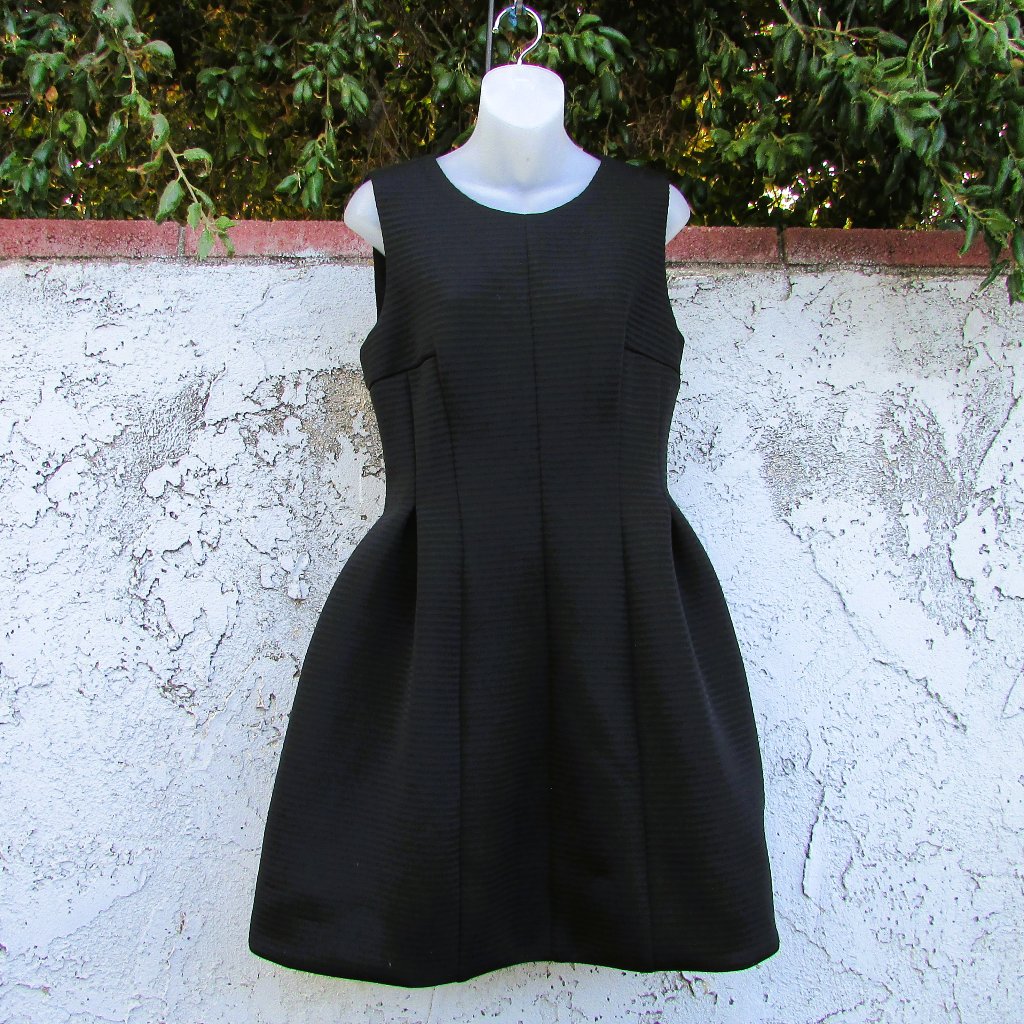 Calvin Klein Two Tone Black Stripe Dress 10